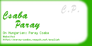 csaba paray business card